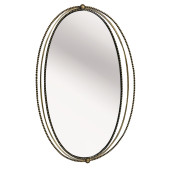 Oval Gold Iron Mirror with Fine Rope Detail